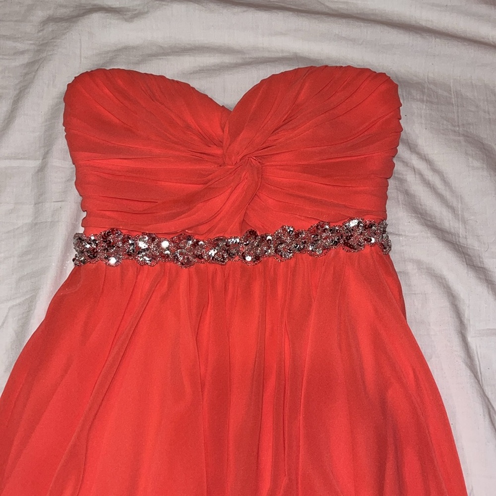 City Studio Coral Strapless Dress